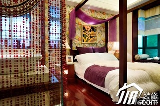 中式风格公寓舒适豪华型130平米卧室床图片