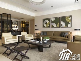 中式风格别墅简洁140平米以上客厅背景墙沙发效果图