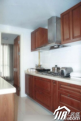 中式风格三居室15-20万110平米厨房橱柜定制