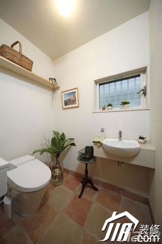 日式风格二居室80平米卫生间洗手台效果图