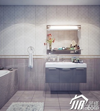 东南亚风格别墅豪华型卫生间洗手台效果图