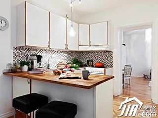 简约风格小户型舒适3万-5万40平米厨房吧台橱柜设计图
