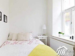 简约风格小户型简洁白色3万-5万40平米卧室床图片