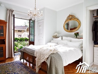 欧式风格公寓简洁富裕型100平米卧室卧室背景墙灯具效果图