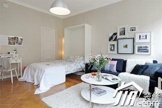 欧式风格公寓简洁富裕型100平米卧室卧室背景墙床效果图
