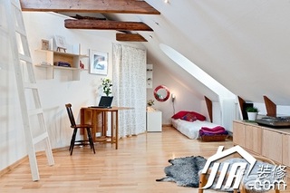 欧式风格公寓简洁富裕型100平米卧室床效果图