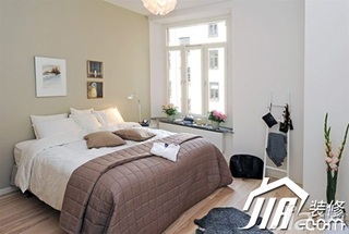 欧式风格公寓简洁富裕型100平米卧室床图片