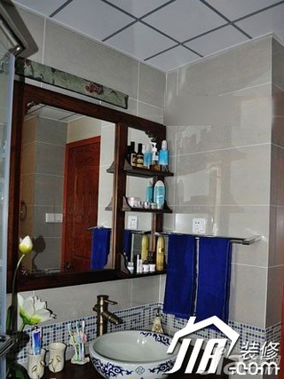 中式风格二居室3万-5万卫生间洗手台图片