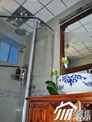 中式风格二居室3万-5万卫生间装修图片