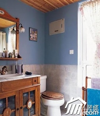 美式风格三居室卫生间洗手台图片