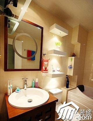 简约风格二居室简洁5-10万卫生间背景墙洗手台效果图
