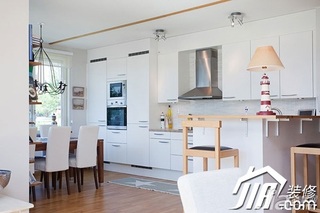 地中海风格别墅简洁白色富裕型厨房橱柜定做