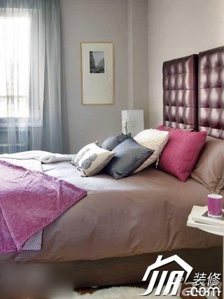 简约风格小户型舒适3万-5万50平米卧室床图片