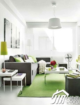 简约风格小户型小清新3万-5万60平米客厅沙发背景墙沙发效果图