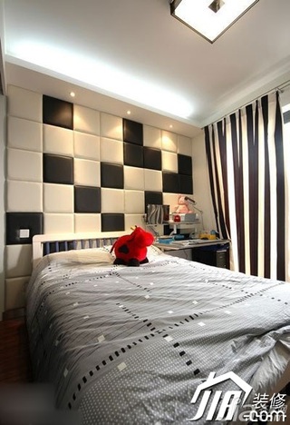 简约风格复式温馨10-15万110平米卧室卧室背景墙床效果图