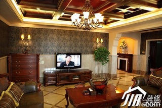 新古典风格别墅古典豪华型客厅电视背景墙沙发效果图