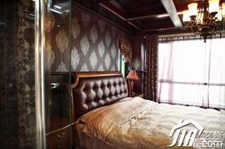 新古典风格别墅豪华型卧室卧室背景墙床效果图