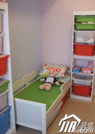 混搭风格复式儿童房床图片