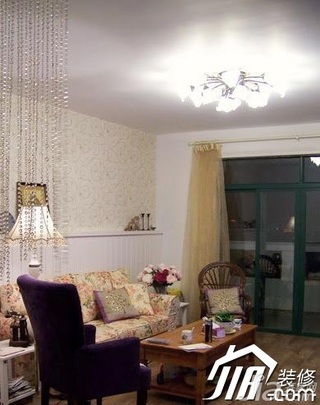 混搭风格复式豪华型客厅沙发效果图