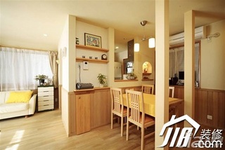 简约风格公寓实用原木色富裕型餐厅餐桌图片