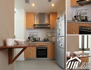 简约风格公寓原木色经济型120平米厨房橱柜效果图