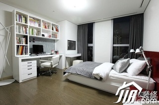 简约风格公寓富裕型100平米卧室书架效果图
