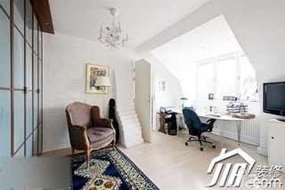 混搭风格公寓简洁富裕型100平米书房书桌图片