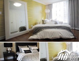 简约风格公寓富裕型120平米卧室床效果图