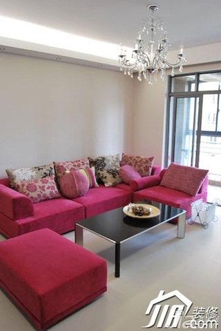简约风格二居室3万-5万90平米客厅沙发效果图
