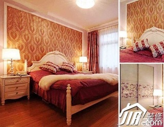混搭风格公寓温馨经济型卧室卧室背景墙床图片