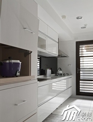 简约风格二居室简洁白色3万-5万90平米厨房橱柜安装图