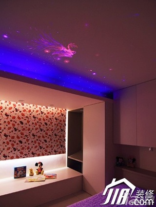 简约风格三居室温馨5-10万90平米卧室灯具二手房家装图