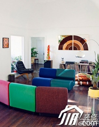 混搭风格二居室富裕型60平米客厅沙发图片