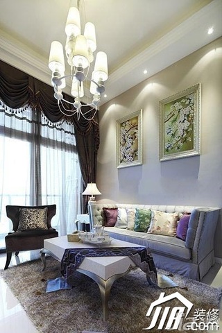 混搭风格复式温馨5-10万130平米客厅背景墙沙发效果图