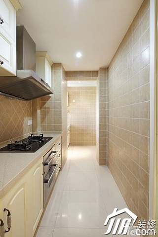 混搭风格复式简洁白色5-10万130平米厨房橱柜订做