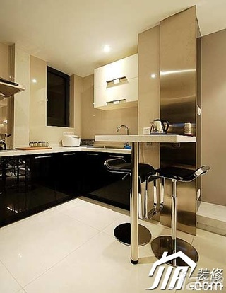 简约风格公寓简洁5-10万110平米厨房吧台吧台椅图片