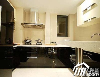 简约风格公寓简洁黑白5-10万110平米厨房橱柜安装图
