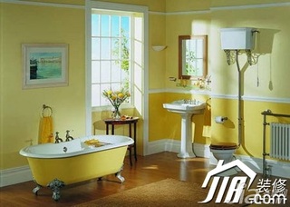 混搭风格黄色富裕型卫生间洗手台图片