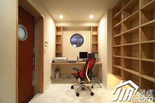日式风格公寓富裕型120平米书房书桌图片