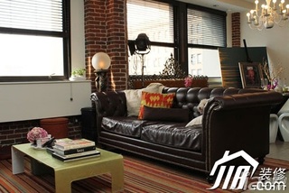 美式风格小户型舒适富裕型80平米客厅沙发效果图