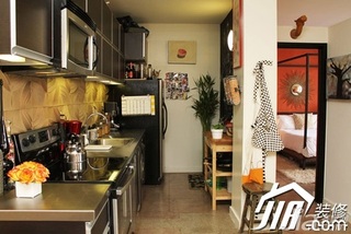 美式风格小户型实用富裕型80平米厨房橱柜效果图