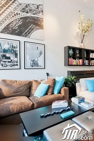 简约风格公寓舒适经济型90平米客厅背景墙沙发效果图