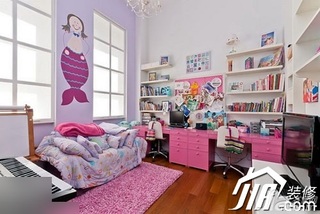 简约风格公寓可爱经济型90平米儿童房书桌效果图