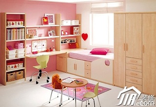 混搭风格粉色富裕型卧室儿童床效果图