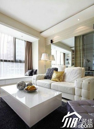 混搭风格三居室简洁白色5-10万客厅沙发图片