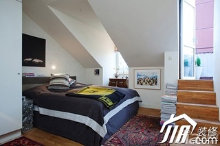 北欧风格小户型富裕型卧室床图片