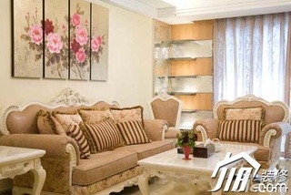 简约风格公寓简洁5-10万100平米客厅沙发背景墙沙发效果图