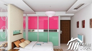 混搭风格公寓舒适经济型90平米卧室床图片