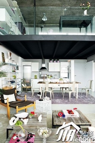混搭风格公寓富裕型100平米餐厅餐桌效果图
