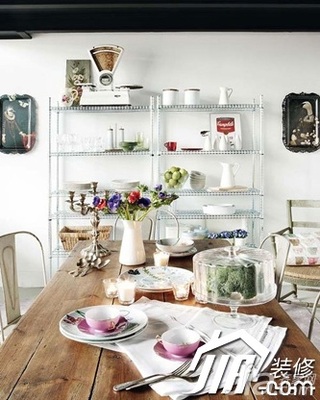 混搭风格公寓舒适富裕型100平米餐厅餐桌图片